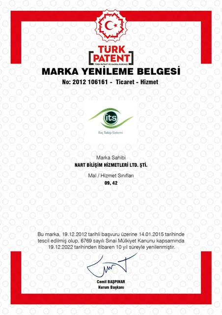 Marka Tescili ITS certificate